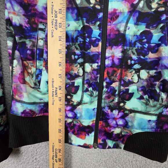 Athleta Floral Fade Bombtastic Bomber Jacket Size XS Extra Small - Picture 8 of 9